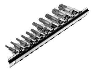 Набор головок торцевых 1/4"-3/8" TORX Т10Н-Т60Н с отверстием 11 предметов JTC Набор головок торцевых 1/4"-3/8" TORX Т10Н-Т60Н с отверстием 11 предметов JTC