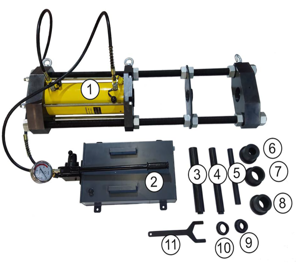 Выпрессовщик пальцев траковых цепей 100т. ОДА Сервис ODA-T1339