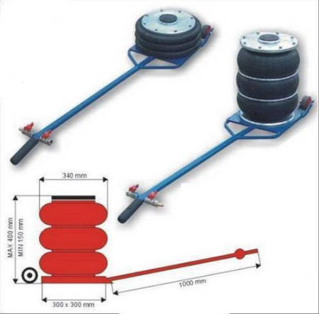Домкрат пневматический POLARUS 7т (150-400мм) PD-07