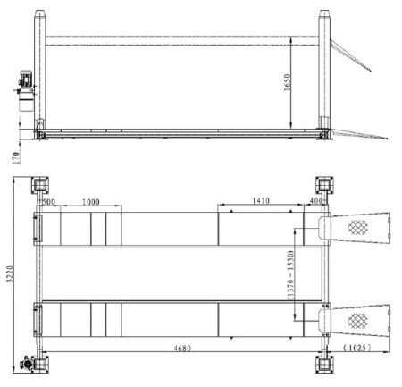 Подъемник четырехстоечный электрогидравлический TFA5000-3D