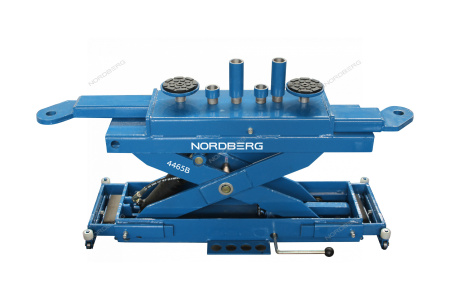 Подъемник 4-стоечный 6,5 т, c пневмогидравлической с траверсой N433BA, для сход-развала, 380 В, синий 4465B