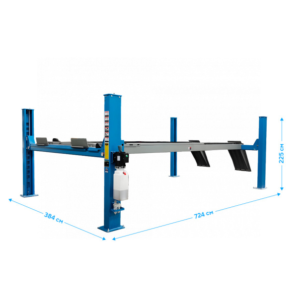 Подъемник четырехстоечный 6,5 т, для сход-развала, синий 4465B