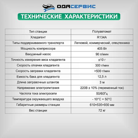 Полуавтоматическая станция для заправки кондиционеров ОДА Сервис ODA-360