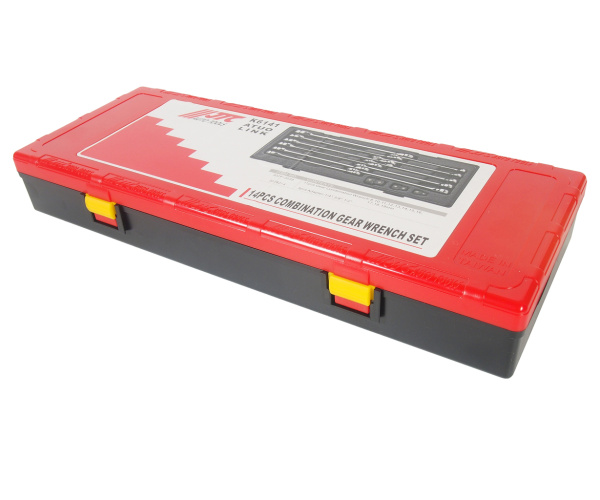 Набор ключей рожково-накидных трещоточных 14 предметов в кейсе JTC-K6141