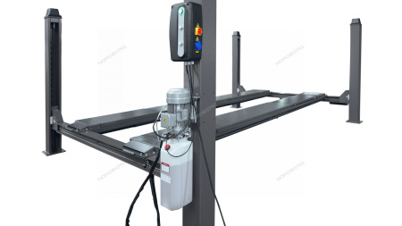 Подъемник четырехстоечный 5 т, c ручной траверсой 3 т N433, для сход-развала, механическое снятие 4450_MG(M)