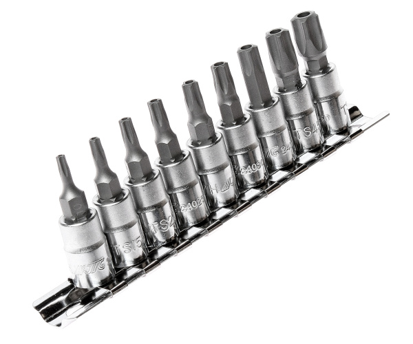 Набор бит 1/4" TORX 5-ти гранных TS10H-TS50H 9 предметов JTC-3303