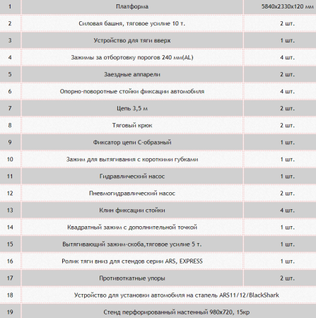 Стапель платформенный для кузовного ремонта ARS-22 для длиннобазных автомобилей