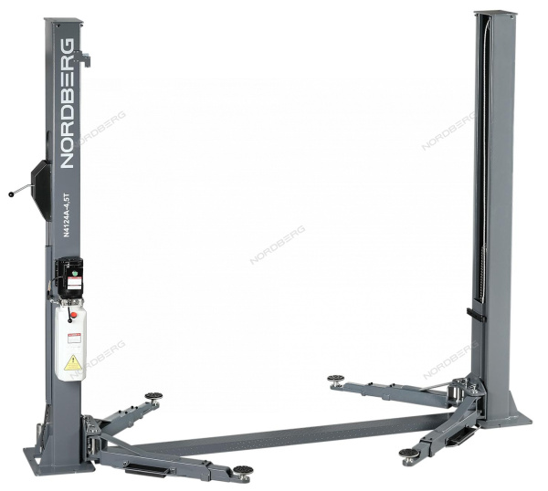 Подъемник 380V 2х стоечный 4,5т NORDBERG N4124AM-4,5G (серый)