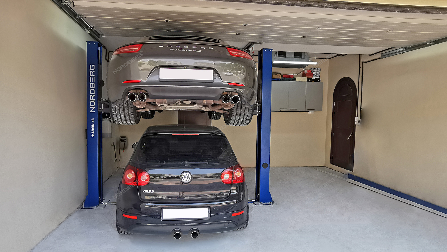 Подъемник 2х стоечный 4т со снятием стопоров с одной колонны N4120BM-4B