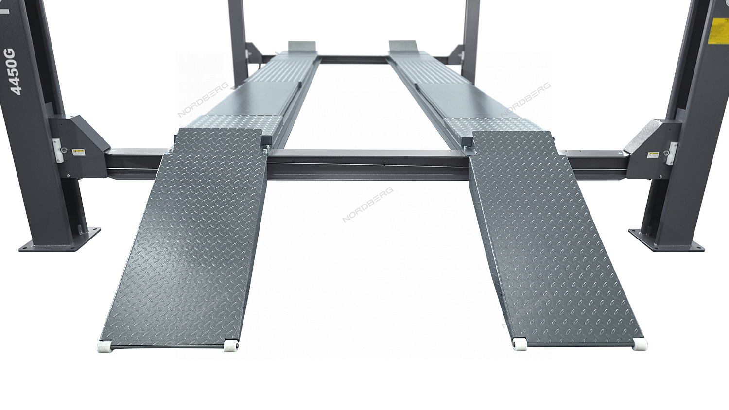 Подъемник четырехстоечный 5 т, c ручной траверсой 3 т N433, для сход-развала, механическое снятие 4450_MG(M)