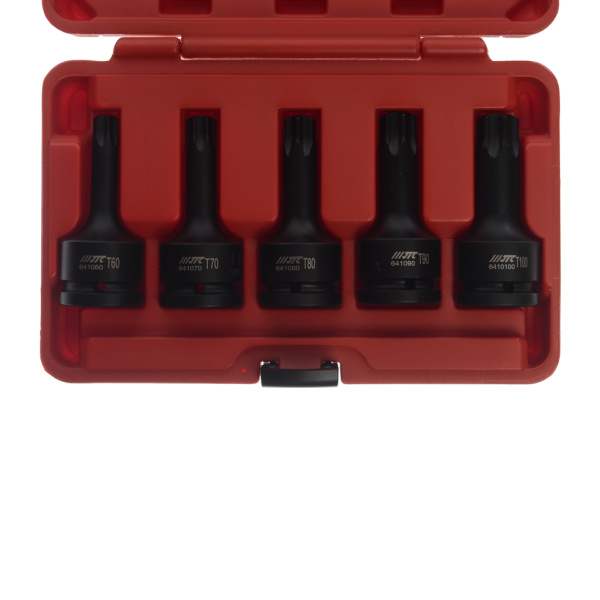 Набор головок ударных TORX 3/4" 5 шт.(T60,T70,T80,T90,T100) L=100мм в кейсе JTC