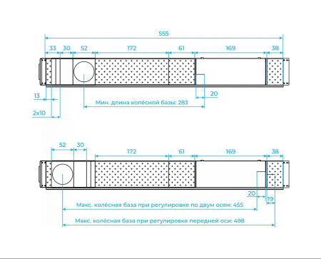 Подъемник четырехстоечный 6,5 т, для сход-развала, синий 4465B