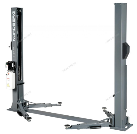 Подъемник 380V 2х стоечный 4,5т NORDBERG N4124AM-4,5G (серый)