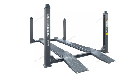 Подъемник четырехстоечный 5 т, c ручной траверсой 3 т N433, для сход-развала, механическое снятие 4450_MG(M)